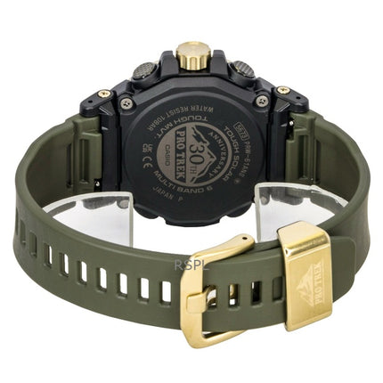 Casio Pro Trek analog digital 30-årsjubileums biobaserat hartsarmband grön urtavla solcellsdriven PRW-61ANS-3 100M herrklocka
