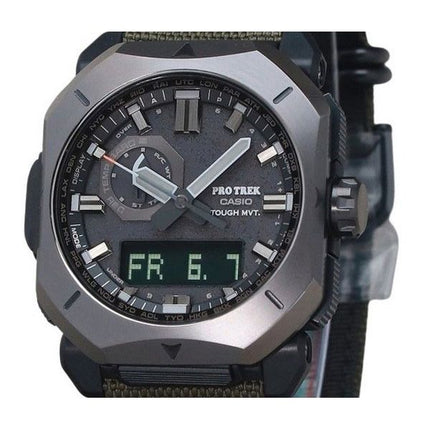 Casio ProTrek Analog Digital Grön Cordura tygrem Grey Dial Tough Solar PRW-6900YB-3 100M herrklocka