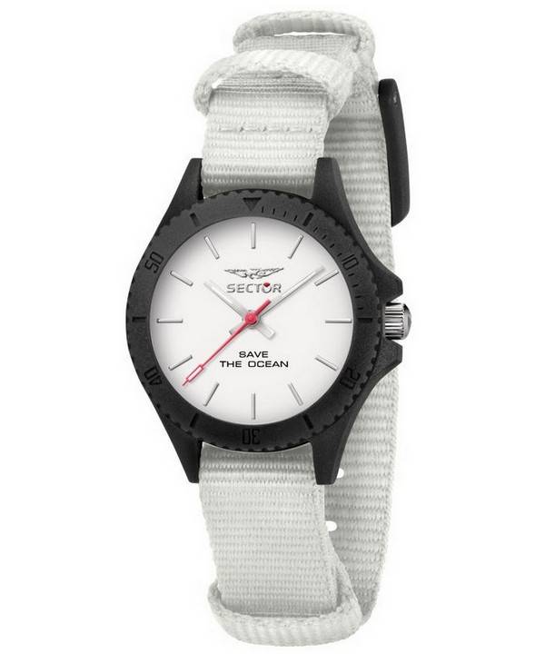 Sector Save The Ocean White Dial Recycle Pet Strap Quartz R3251539503 Damklocka