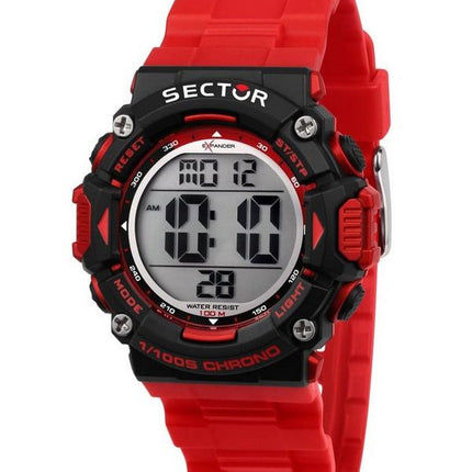 Sector EX-32 digitalt rött polyuretanarmband Quartz R3251544002 100M herrklocka