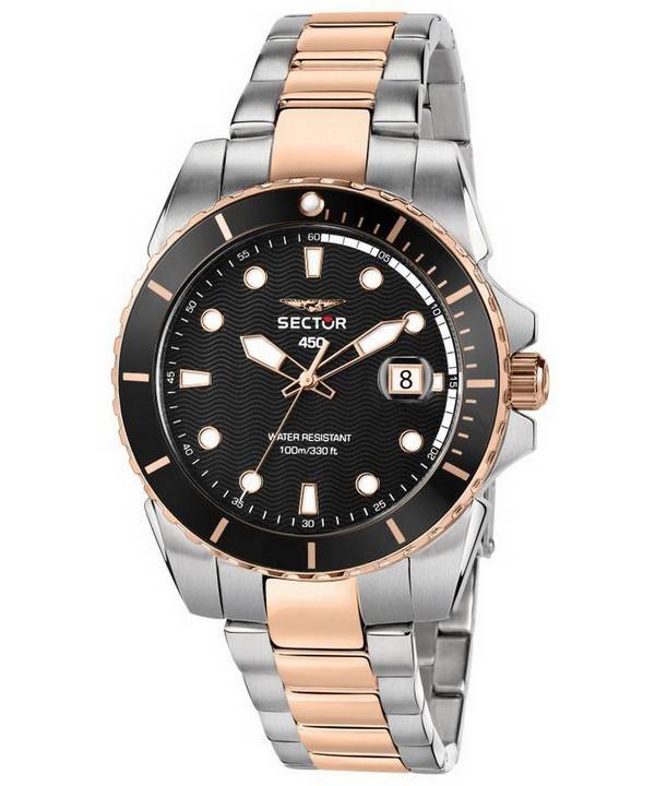 Sector 450 Black Matt Urtavla Two Tone Stainless Steel Quartz R3253276002 100M herrklocka