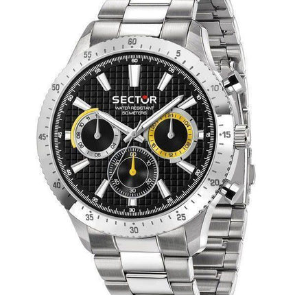 Sector 270 Dual Time Multifunktion Rostfritt stål Svart Urtavla Quartz R3253578021 Herrklocka