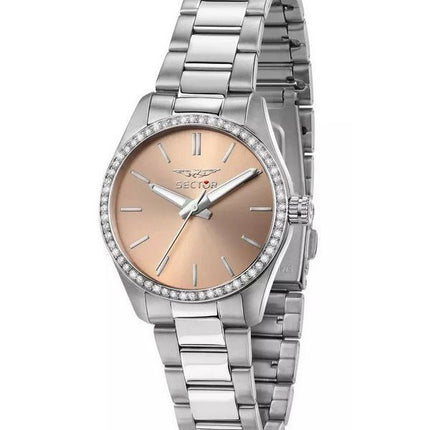 Sektor 270 Just Time Crystal Accenter Rostfritt stål Rose Gold Urtavla Quartz R3253578506 Damklocka