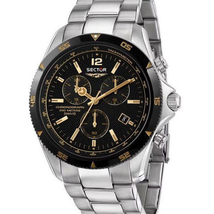 Sector 650 Chronograph Rostfritt stål Black Dial Quartz Diver&#39,s R3273631001 200M herrklocka