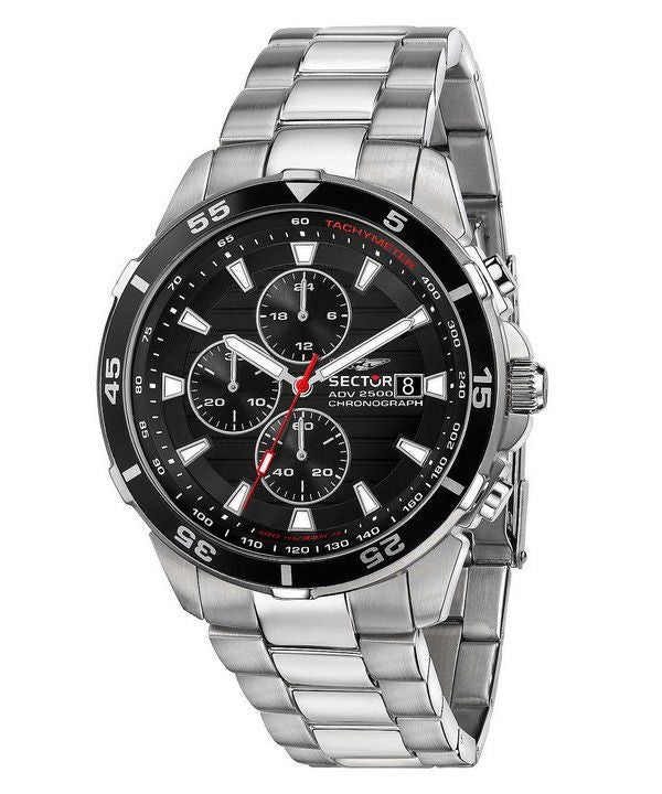 Sector ADV2500 Chronograph Rostfritt stål Svart Urtavla Quartz R3273643003 100M herrklocka