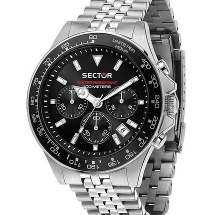 Sector 230 Chronograph Rostfritt stål Svart Urtavla Quartz R3273661033 100M herrklocka