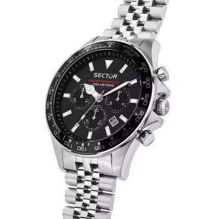 Sector 230 Chronograph Rostfritt stål Svart Urtavla Quartz R3273661033 100M herrklocka