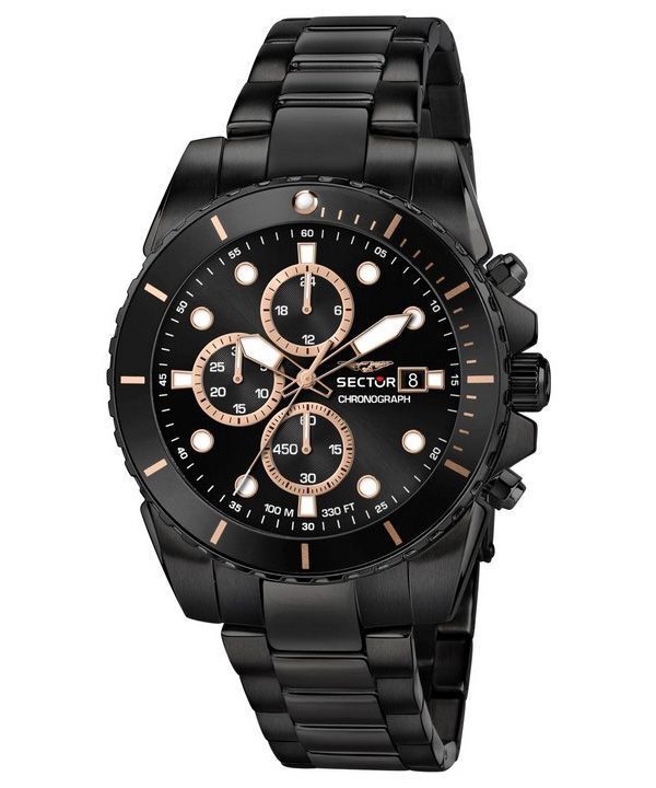 Sector 450 Chronograph Rostfritt stål Svart Urtavla Quartz R3273776005 100M herrklocka