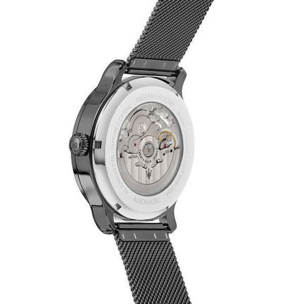 Maserati Epoca Rostfritt stål Mesh Armband Blå Skeletturtavla Automatisk R8823118012 100M herrklocka