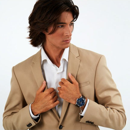 Maserati Competizione Läderrem Blue Dial Quartz R8851100004 100M herrklocka