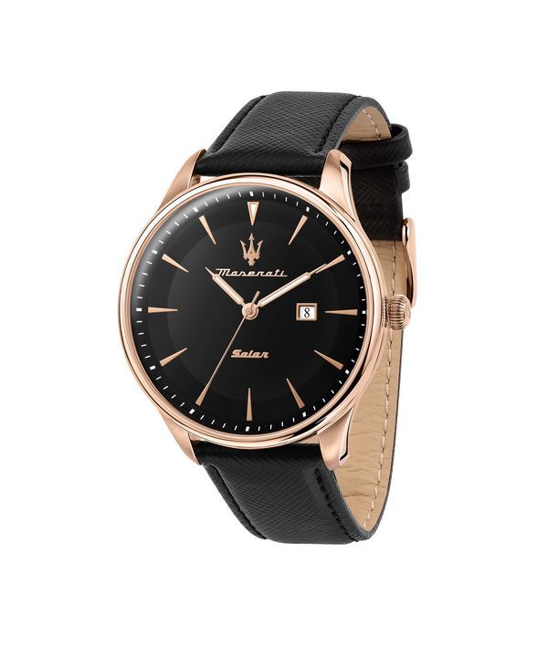 Maserati Tradizione Black Matt Urtavla Läder Quartz R8851146001 100M herrklocka