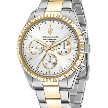 Maserati Competizione Tvåfärgad rostfritt stål Silver multifunktionsurtavla Quartz R8853100021 100M herrklocka