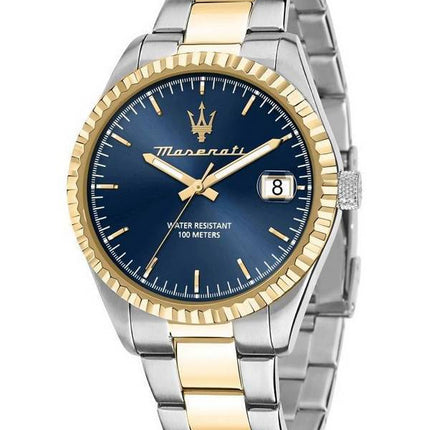 Maserati Competizione Two Tone Stainless Steel Blue Dial Quartz R8853100027 100M herrklocka