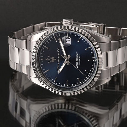 Maserati Competizione rostfritt stål Blue Dial Quartz R8853100029 100M herrklocka