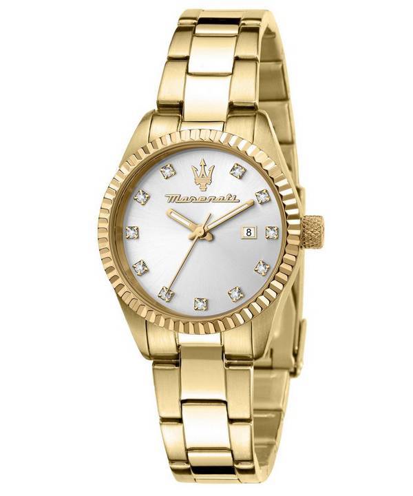 Maserati Competizione Gold Tone Stainless Steel Quartz R8853100506 100M Damklocka