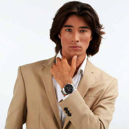 Maserati Competizione Chronograph rostfritt stål svart urtavla Quartz R8873600003 100M herrklocka