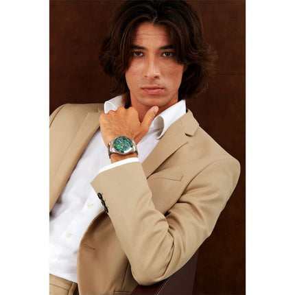 Maserati Competizione Chronograph Two Tone Rostless Steel Green Dial Quartz R8873600004 100M herrklocka