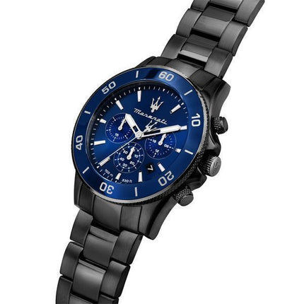 Maserati Competizione Chronograph rostfritt stål Blue Dial Quartz R8873600005 100M herrklocka