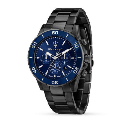 Maserati Competizione Chronograph rostfritt stål Blue Dial Quartz R8873600005 100M herrklocka