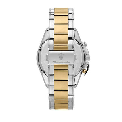 Maserati Traguardo Limited Edition Chronograph Two Tone Rostless Steel Blue Dial Quartz R8873612046 100M herrklocka