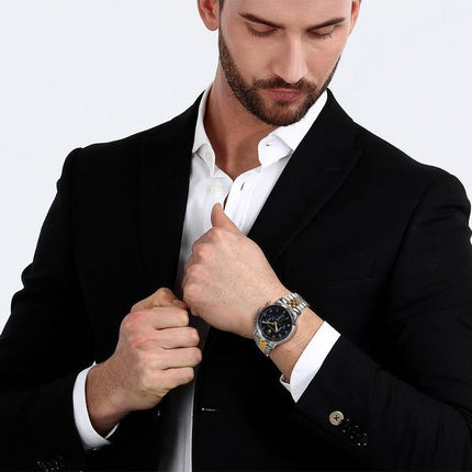 Maserati Epoca Limited Edition Chronograph Two Tone Rostless Steel Blue Dial Quartz R8873618030 100M herrklocka