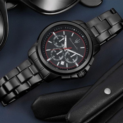 Maserati Successo Limited Edition Chronograph Rostfritt stål Black Dial Quartz R8873621027 Herrklocka