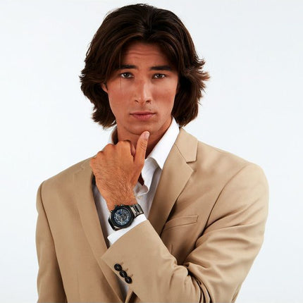 Maserati Stile Chronograph rostfritt stål Blue Skeleton Dial Quartz R8873642012 100M herrklocka