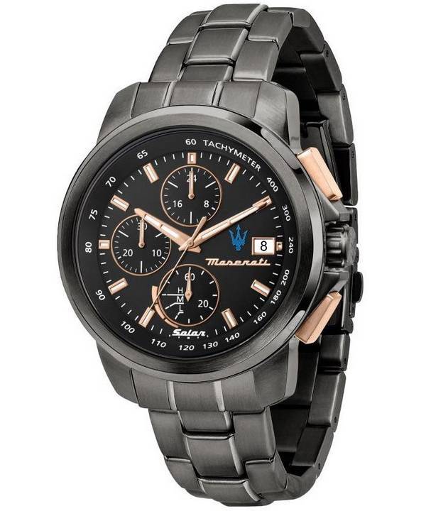Maserati Successo Chronograph Rostfritt stål Black Dial Solar R8873645001 Herrklocka