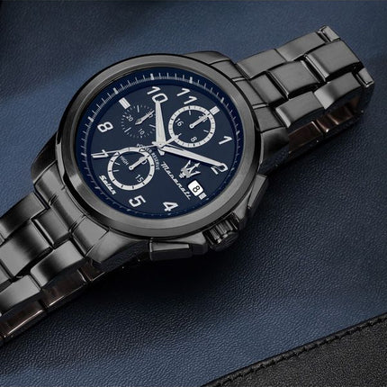 Maserati Successo Limited Edition Chronograph Rostfritt stål Blue Dial Solar R8873645006 Herrklocka