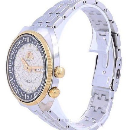 Orient World Map Revival rostfritt stÃ¥l automatisk dykare RA-AA0E01S19B 200M Herrklocka