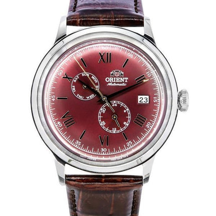Orient Bambino GMT Version 8 Läderrem Röd Urtavla Automatisk RA-AK0705R10B RA-AK0705R30B Herrklocka