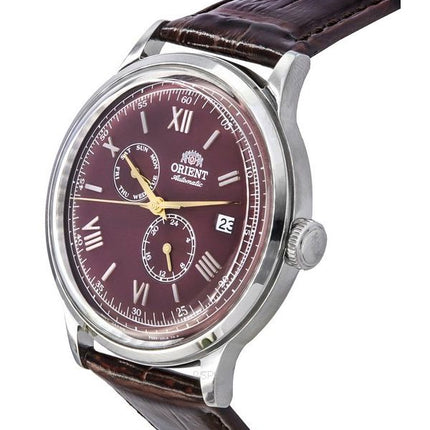 Orient Bambino GMT Version 8 Läderrem Röd Urtavla Automatisk RA-AK0705R10B RA-AK0705R30B Herrklocka