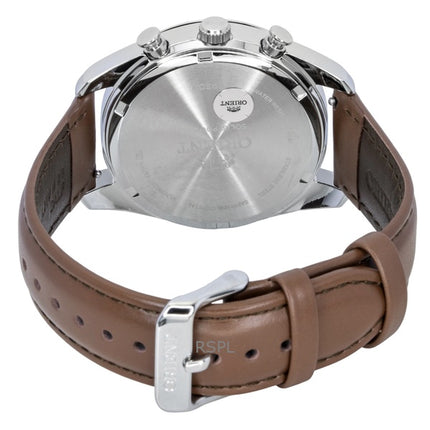 Orient Contemporary Chronograph Läderarmband Vit Urtavla Quartz RA-TX0306S Herrklocka