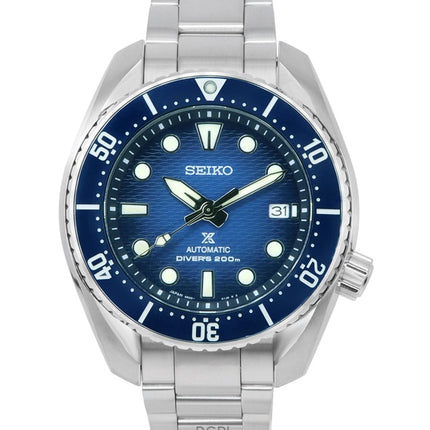 Renoverad Seiko Prospex Sea King Sumo blå urtavla automatisk dykare SPB321J1 200M herrklocka
