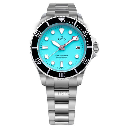 Ratio FreeDiver Sapphire Rostfritt stål Ice Blue Dial Quartz RTF032 200M herrklocka