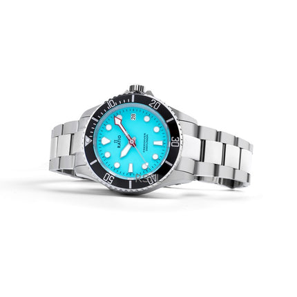 Ratio FreeDiver Sapphire Rostfritt stål Ice Blue Dial Quartz RTF032 200M herrklocka