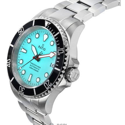 Ratio FreeDiver Sapphire Rostfritt stål Ice Blue Dial Automatisk RTF042 200M herrklocka
