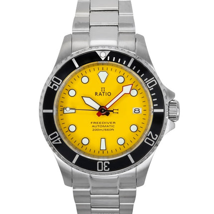Ratio FreeDiver Sapphire Rostfritt Stål Gul Urtavla Automatisk RTF044 200M Herrklocka