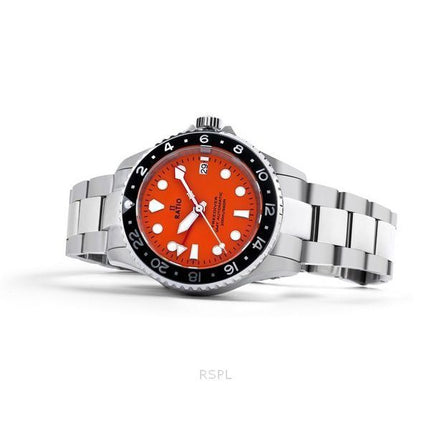 Ratio FreeDiver GMT Series Safir Rostfritt Stål Orange Urtavla Automatisk RTF055 200M Herrklocka