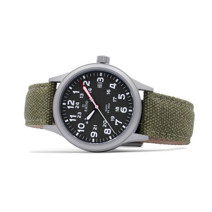 Ratio Quest Märs Field Watch Sapphire Canvas Armband Khaki Green Dial Quartz RTQ029 100M Lewis And Clark Edition