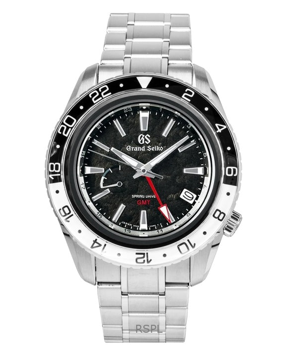 Grand Seiko Sport GMT rostfritt stål svart urtavla automatisk SBGE277G 100M herrklocka