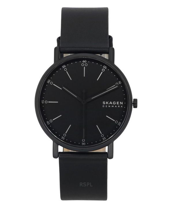 Skagen Signatur Läderrem Svart Urtavla Quartz SKW6902 Herrklocka