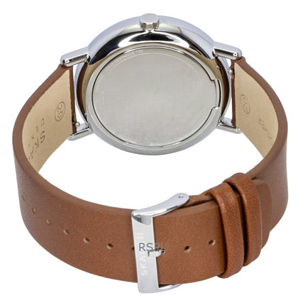 Skagen Signatur läderarmband multifunktionell krämfärgad urtavla kvarts SKW6942 herrklocka