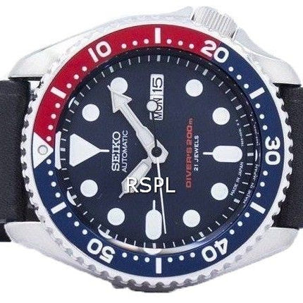 Seiko Automatic Divers baserat svart läder SKX009J1-LS8 200M mäns klockor