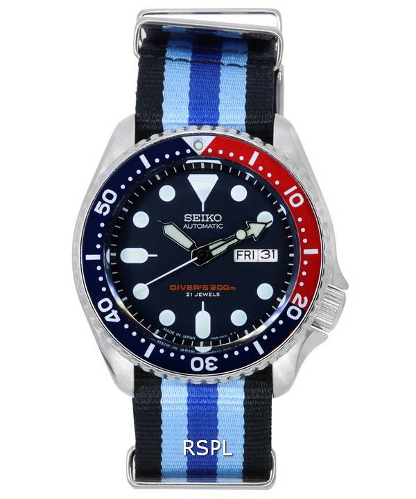 Seiko Blue Dial Automatic Diver's SKX009J1-var-NATO20 200M herrklocka