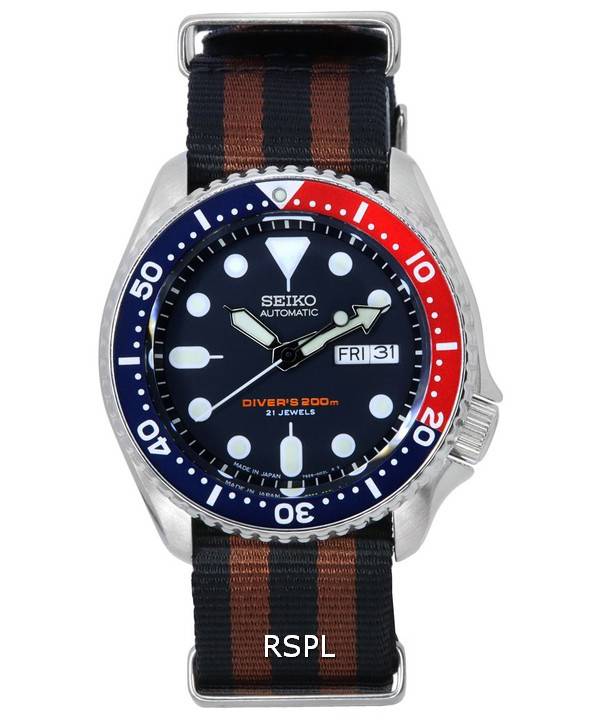 Seiko Blue Dial Automatic Diver's SKX009J1-var-NATO22 200M herrklocka