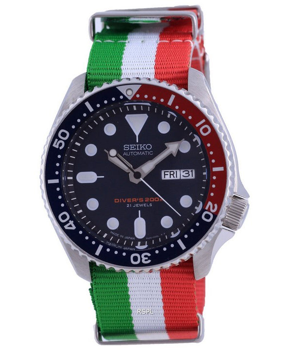 Seiko Automatic Diver&#39,s Polyester Japan Made SKX009J1-var-NATO23 200M Herrklocka