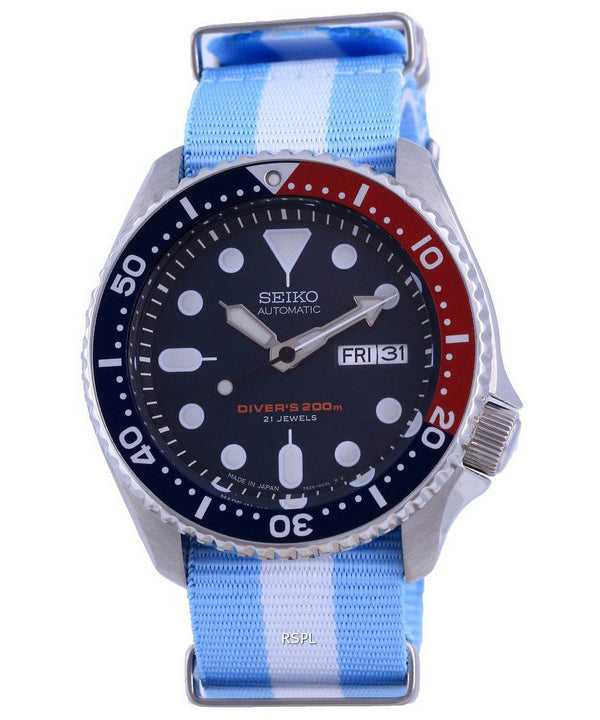 Seiko Automatic Diver&#39,s Polyester Japan Made SKX009J1-var-NATO24 200M Herrklocka