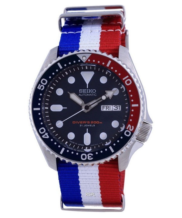 Seiko Automatic Diver&#39,s Polyester Japan Made SKX009J1-var-NATO25 200M Herrklocka