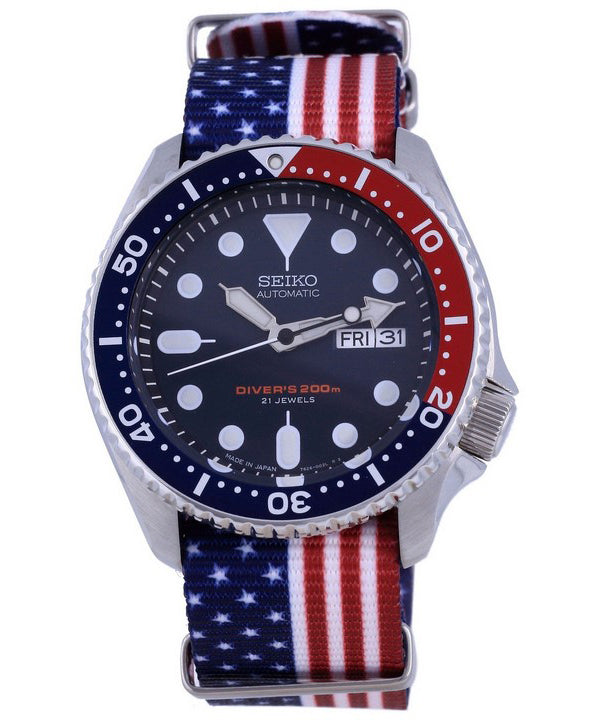 Seiko Automatic Diver&#39,s Polyester Japan Made SKX009J1-var-NATO27 200M Herrklocka